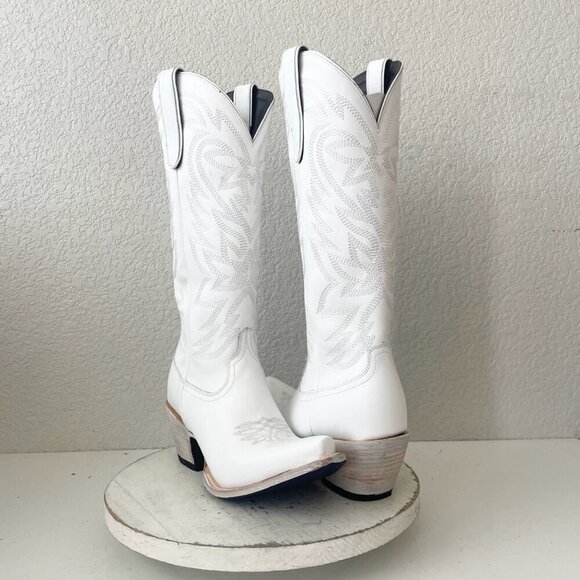Lane MEGAN MORONEY Cowboy Boots Smokeshow Womens 9.5 White Western Cowgirl Tall - Picture 1 of 14